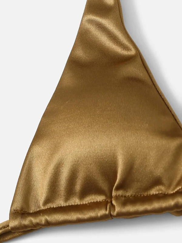 Costum de baie 2 piese auriu Metallic Gold - imagine 6