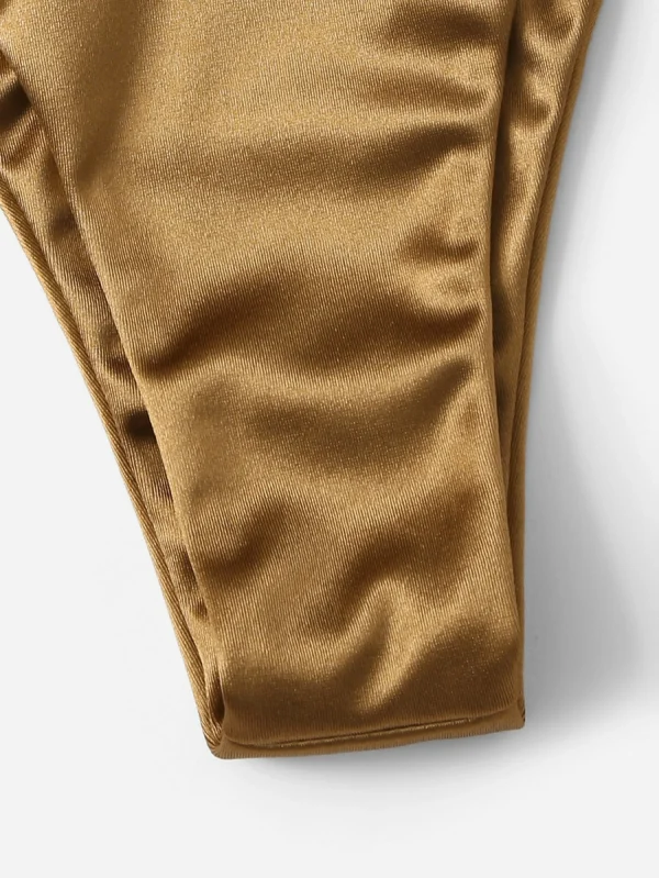 Costum de baie 2 piese auriu Metallic Gold - imagine 5